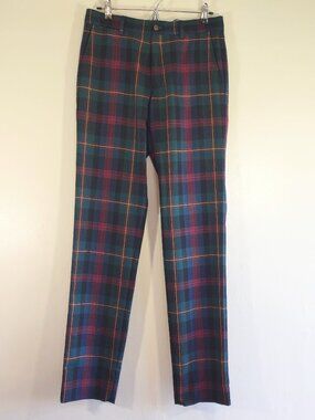 J. McLaughlin Wool Pants Size 31 x 35 Straight Leg Tartan Plaid Preppy NWOT